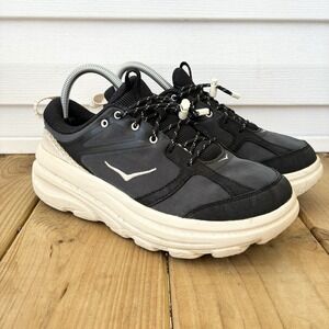 Hoka One One Bondi B3LS Black Alabaster Beige Cushioned Sneakers Shoes Womens 8